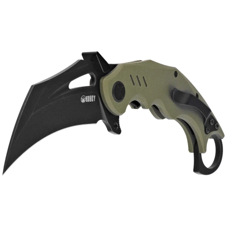 Nóż składany Kubey Wrath Green G10, Blackwashed 14C26N by MUZI Design (KU261F)