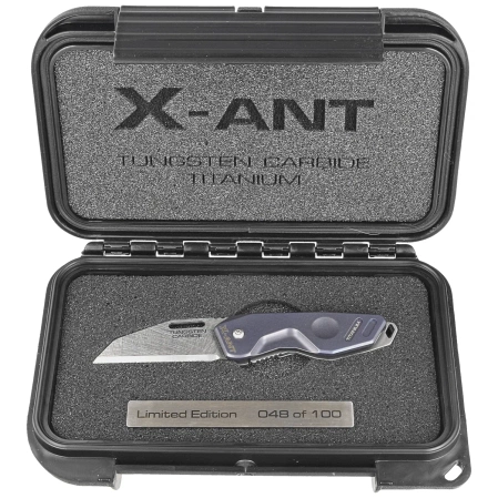 Extrema Ratio X-ANT LE No 048/100 Blue Titanium Knife, Sandblast Sintered Tungsten Carbide (04.1000.0467/MD/TI)