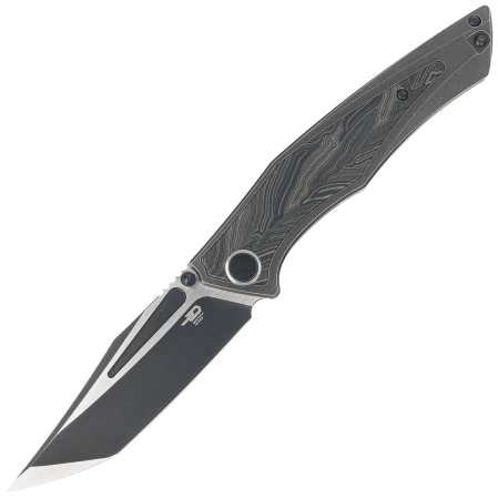 Bestech Togatta Knife Bronze Titanium/Black-Green G10, Black Stonewashed/Satin M390 by Koens Craft (BT2102E)
