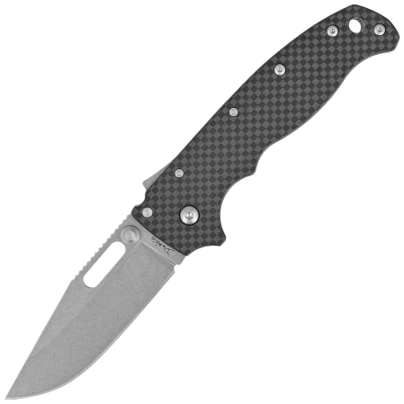 Demko AD20.5 Clip Point Knife Carbon Fiber, Stonewashed D2 by Andrew Demko (205-D2-CFCP)
