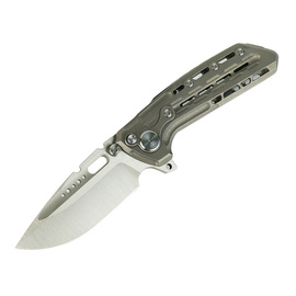 Reate TX228 LE No 017/100 Knife Dark Bead Blasted Titanium, Dark Bead Blasted Titanium Clip, Satin M390 (TX228 TDBB.TDBB.SAT)