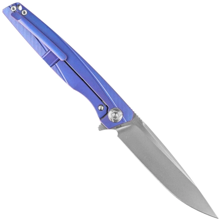 Nóż składany RikeKnife 803CH Blue Titanium/Carbon Fiber, Satin M390 by Richard Wu (RK803CH-B)