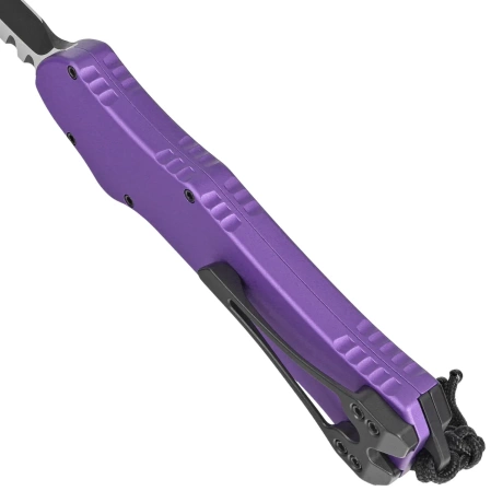 Nóż automatyczny OTF Heretic Hydra R/E Purple Aluminium, Black DLC/Satin MagnaCut by Tony Marfione Jr.