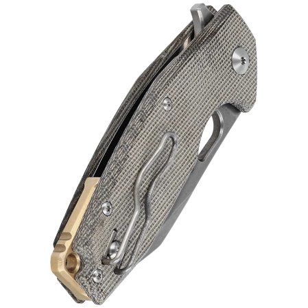 Nóż składany FOX Yaru Green Micarta, Stonewashed M398 by Jesper Voxnæs (FX-527LI MOD)