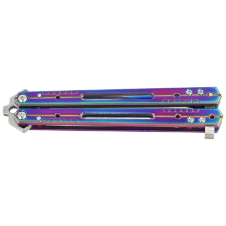 Nóż motylkowy Third Decor Habitat Balisong Rainbow Titanium Stainless Steel, Satin 420 (K2920W)