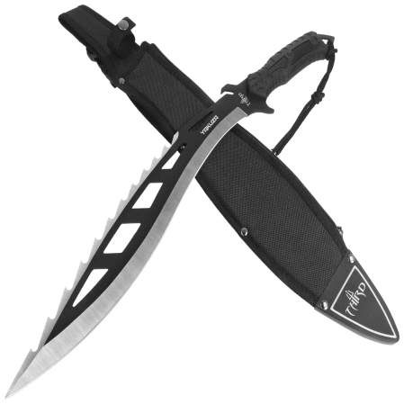 Machete Third Decor Habitat Yakuza Knife Black Rubberized ABS, Satin/Black 420 (H0300N)