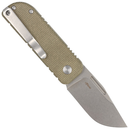 BlackFox NU-Bowie Green Micarta, Coarse Stone Washed D2 by Keanu Alfaro (BF-758-MI)