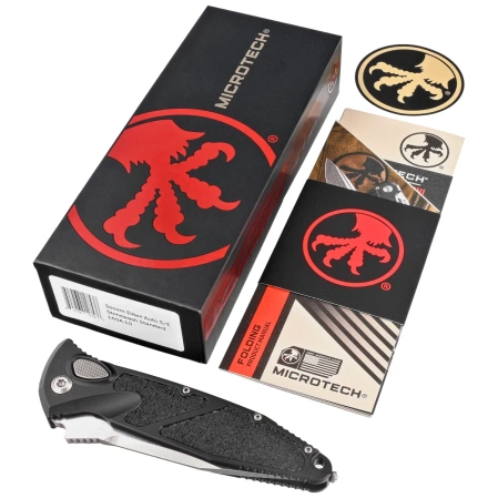 Microtech Socom Elite Auto S/E Automatic Knife Black Aluminum, Stonewashed M390 by Tony Marfione (160A-10)
