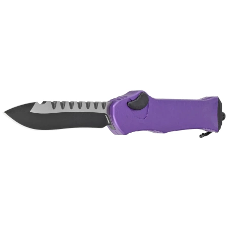 Nóż automatyczny OTF Heretic Hydra R/E Purple Aluminium, Black DLC/Satin MagnaCut by Tony Marfione Jr.