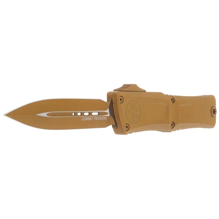 Nóż automatyczny OTF Microtech Combat Troodon Gen III D/E Cerakote RAL-8000 Aluminium, Cerakote RAL-8000 M390MK by Tony Marfione (1142-1CRA)