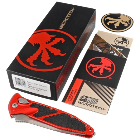 Nóż automatyczny Microtech Socom Elite Auto S/E Red Aluminium, Apocalyptic M390MK by Tony Marfione (160A-10APRD)