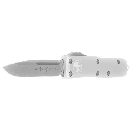 Nóż automatyczny OTF Microtech UTX-85 S/E Natural Clear Aluminium, Stonewashed M390 (231-10 CR)