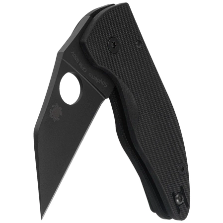 Spyderco MicroJimbo Black G10, Black DLC Plain CPM S30V Knife by Michael Janich (C264GPBK)