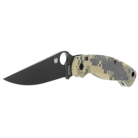 Nóż składany Spyderco Military 2 Camo G10, Black DLC CPM S30V Plain by Sal, Eric Glesser (C36GPCMOBK2)