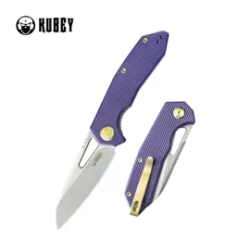 Kubey Vagrant Knife Purple G10, Sandblasted M390 by Maksim Tkachuk (KB291S)