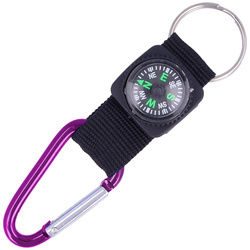 Martinez Albainox Snap Hook Key-Ring with Compass, Purple Aluminum (09896-PU)