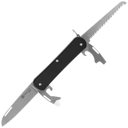 Fox Vulpis S4 Black Aluminium, Polished N690Co Pocket Knife (FX-VP130-S4 BK)