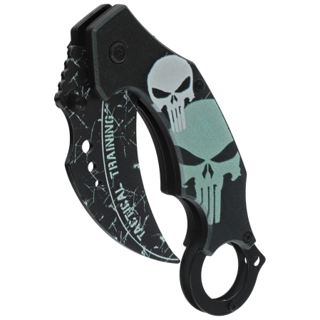 Nóż składany Martinez Albainox Training Karambit 3D Skull Black ABS, Blunt 3Cr13MoV (18713-A)