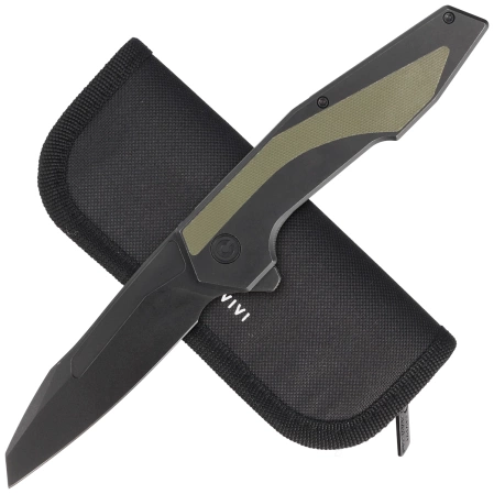Nóż składany Civivi Hypersonic Black Steel / OD Green G10, Black Stonewashed 14C28N by Gustavo T. Cecchini (C22011-1)