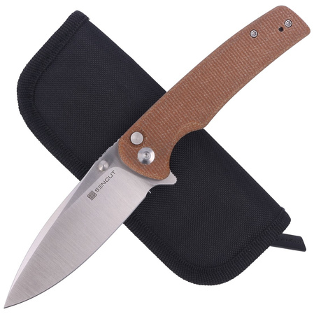Sencut Knife Sachse Brown Micarta, Satin 9Cr18MoV (S21007-3)