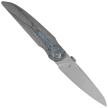 Bestech Prydwen Knife Dark Grey Titanium/Blue Marbled Carbon Fiber, Bead Blasted/Satin MagnaCut by Kombou (BT2409C)