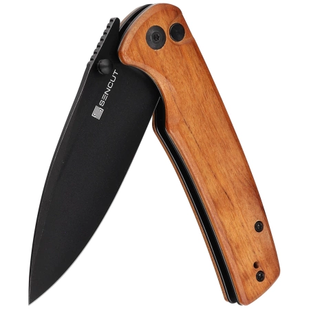 Sencut Sachse Guibourtia Wood, Black Stonewashed 9Cr18MoV knife (S21007-6)