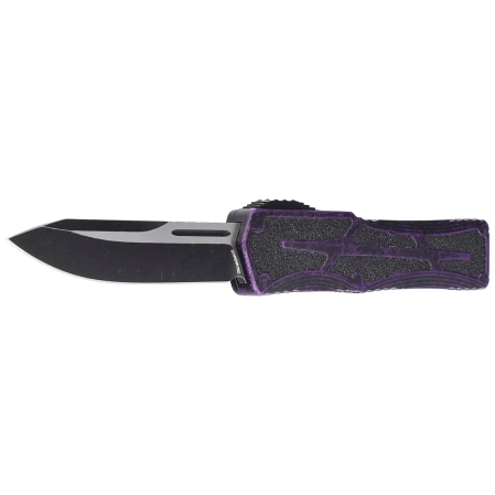 Nóż automatyczny OTF Heretic Colossus SE Breakthrough Purple Aluminum, Two Tone Black Battleworn MagnaCut by Tony Marfione Jr.