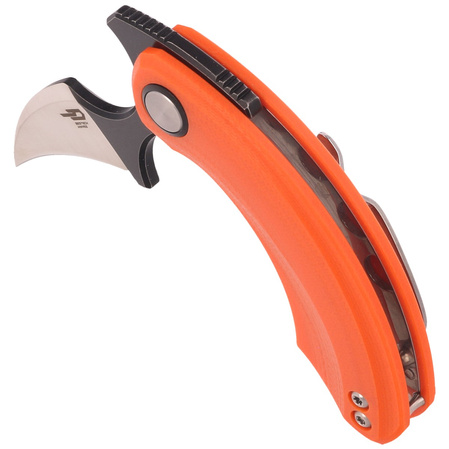 Bestech Strelit Orange G10, Satin/Black Stonewashed 14C28N by Ostap Hel Knife (BG52C-2)