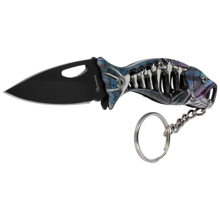 Nóż wędkarski brelok Martinez Albainox Fishing Blue Aluminium, Black 3Cr13Mov (18504-BL)