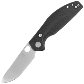 Bestechman Angry Owl Knife Black G10 w/ Carbon Fiber Pattern, Satin/Stonewashed D2 by Keanu Alfaro (BMK12F-1)