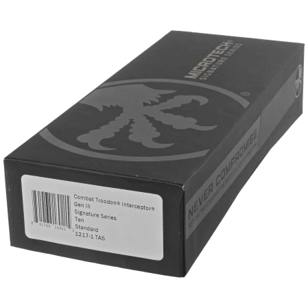 Microtech Combat Troodon Gen III Interceptor Signature OTF Knife Tan Aluminum, Black M390MK by Tony Marfione (1217-1TAS)