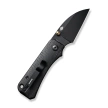 Civivi Knife Baby Banter Wharncliffe Black Burlap Micarta, Black Nitro-V by Ben Petersen (C19068SC-1)