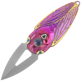 Rike Knife RK Cicada-PG Purple / Gold Titanium, Bead Blasted M390