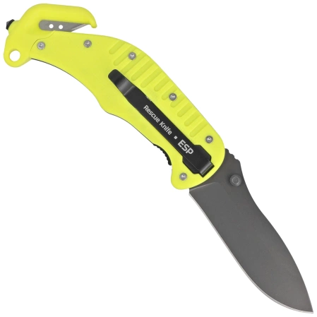 Nóż ratowniczy ESP RKY-01 Yellow PA66 Polyamide, Titanium Gray PVD AUS-8