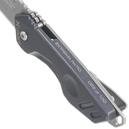 Nóż składany Extrema Ratio X-ANT LE No 055/100 Blue Titanium, Sandblast Sintered Tungsten Carbide (04.1000.0467/MD/TI)
