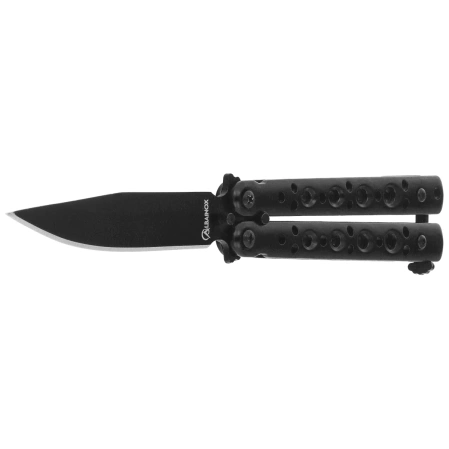 Nóż składany motylek Martinez Albainox Balisong Black Steel, Black 3Cr13Mov (02225)