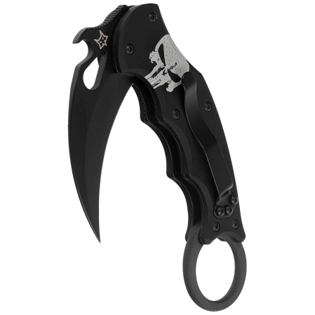 Nóż składany Fox The Skull Karambit Black Aluminium, Black N690Co (FX-599 ALB-4)