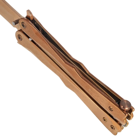 Nóż składany motylek Martinez Albainox RainGold Balisong Gold Steel, Gold 3Cr13Mov (02165)