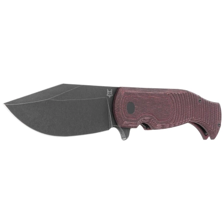 Nóż składany Fox Eastwood Tiger Burgundy Micarta, Black S90V by Gudy Van Poppel (FX-524 MB)