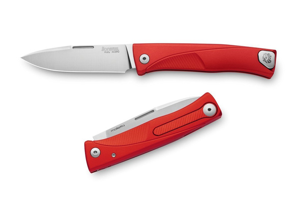 LionSteel Thrill Knife Red Aluminum, Satin M390 by Molletta (TL A RS)