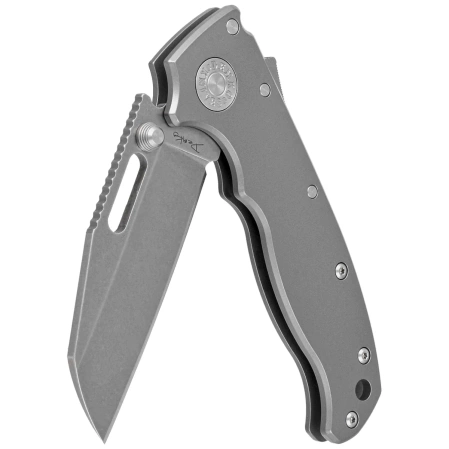 Nóż składany Demko AD20.5 Shark Foot Smooth Titanium, Stonewashed CPM 20CV by Andrew Demko (205-20CV-TI-SF)