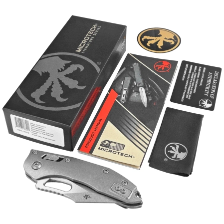 Nóż składany Microtech Marfione Select Stitch Ram-Lok S/E Titanium, Double Vapor Blast HW, Stonewashed M390MK by Borka Blades and Tony Marfione (169RL-10MS2)