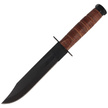 Herbertz CJH Knife Ka-Bar Style Brown Leather, Black S45C (101018)