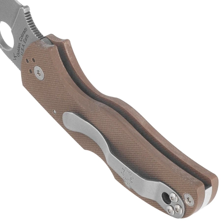 Spyderco Native 5 Sprint Run Knife Brown G10, Satin CPM 15V by Sal Glesser (C41GPBN15V5)