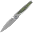 Rike Knife Baidi S Titanium/Green Carbon Fiber, Bead Blasted M390 (RK-Baidi-S-P/GCF)