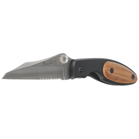 Nóż składany Muela KSC-7OL Black Aluminium/Olive Wood, Satin P/S 440C