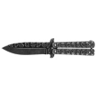 Nóż składany motylek Martinez Albainox Balisong Skull Gray Steel, Stonewashed 3Cr13Mov (02184)