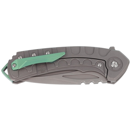 Nóż składany Bestech Buwaya Grey Titanium, Dark Bead Blast Stonewashed M390 by Kombou (BT2203B)
