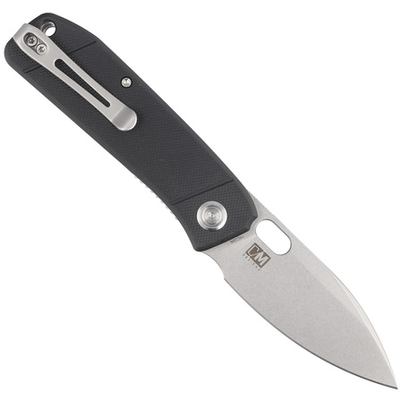 Kubey Knife Hyde, Black G10, Sand Blasted 14C28N by Colin Maisonpierre (KU2104A)