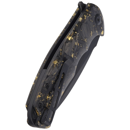 Nóż składany Civivi Praxis Shredded Carbon Fiber / Golden Shred, Black Stonewashed 9Cr18MoV (C803J)